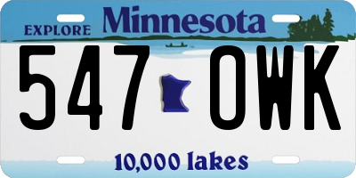 MN license plate 547OWK