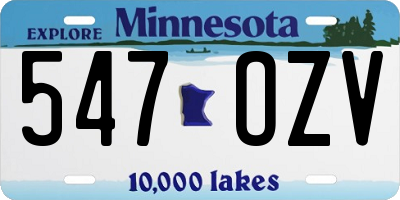 MN license plate 547OZV