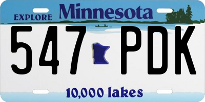 MN license plate 547PDK