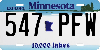 MN license plate 547PFW