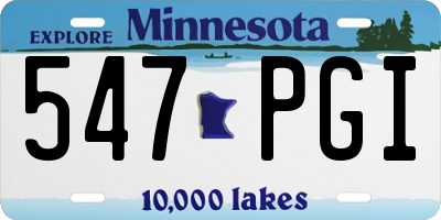 MN license plate 547PGI