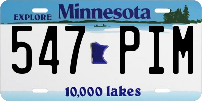 MN license plate 547PIM