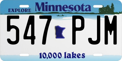 MN license plate 547PJM