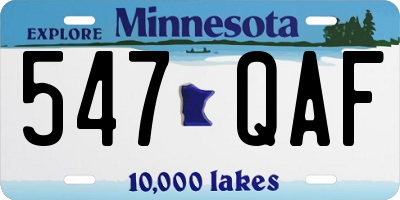 MN license plate 547QAF
