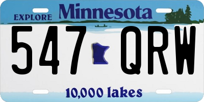 MN license plate 547QRW