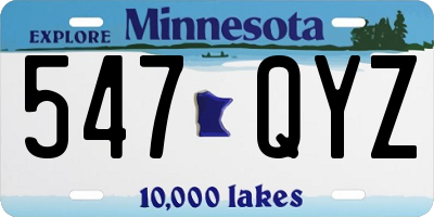 MN license plate 547QYZ