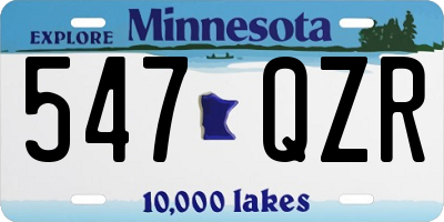 MN license plate 547QZR