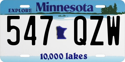 MN license plate 547QZW