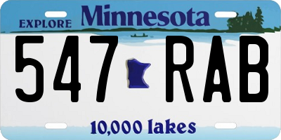 MN license plate 547RAB