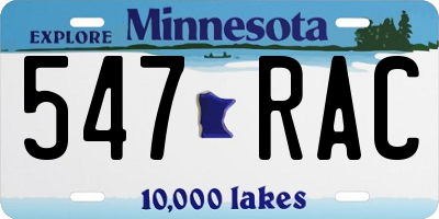 MN license plate 547RAC
