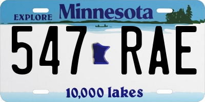 MN license plate 547RAE
