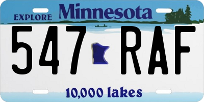 MN license plate 547RAF