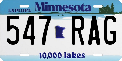 MN license plate 547RAG