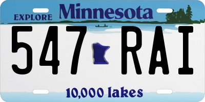 MN license plate 547RAI