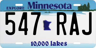 MN license plate 547RAJ