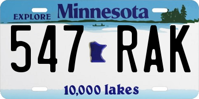 MN license plate 547RAK