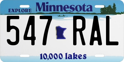MN license plate 547RAL