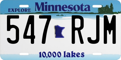 MN license plate 547RJM