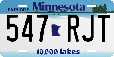 MN license plate 547RJT