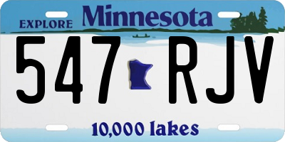 MN license plate 547RJV