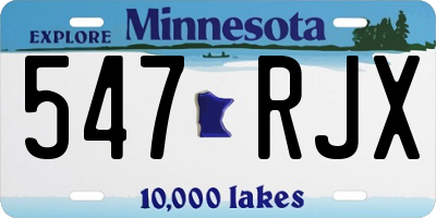 MN license plate 547RJX