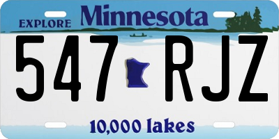 MN license plate 547RJZ