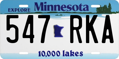 MN license plate 547RKA