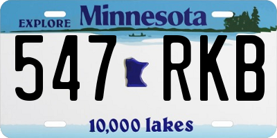 MN license plate 547RKB