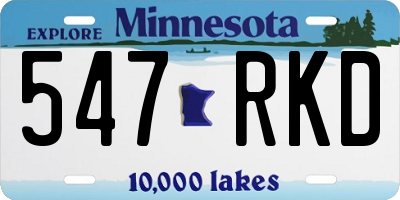 MN license plate 547RKD