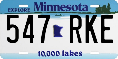 MN license plate 547RKE