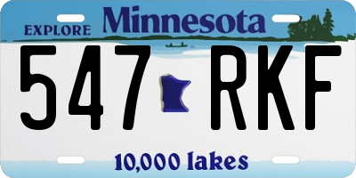 MN license plate 547RKF