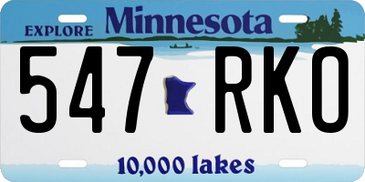 MN license plate 547RKO