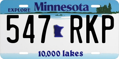 MN license plate 547RKP
