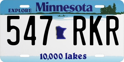 MN license plate 547RKR