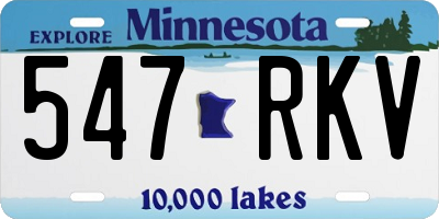 MN license plate 547RKV