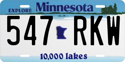 MN license plate 547RKW