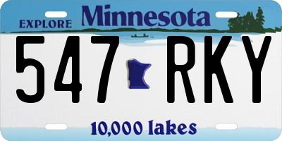 MN license plate 547RKY