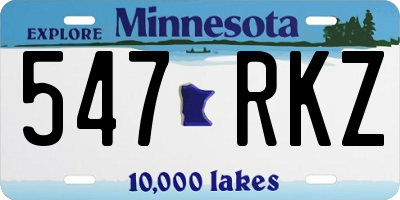 MN license plate 547RKZ