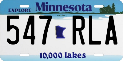 MN license plate 547RLA