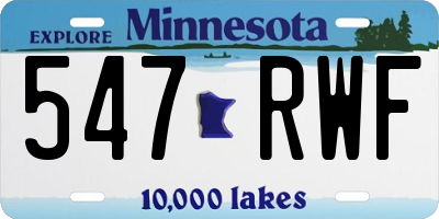 MN license plate 547RWF