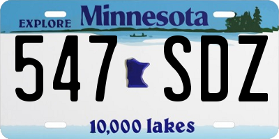 MN license plate 547SDZ