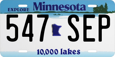 MN license plate 547SEP