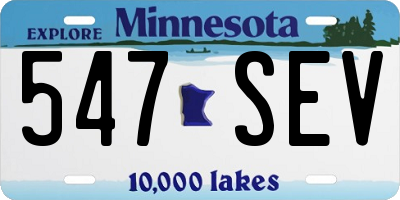 MN license plate 547SEV