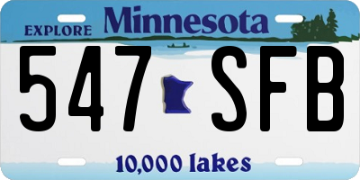 MN license plate 547SFB