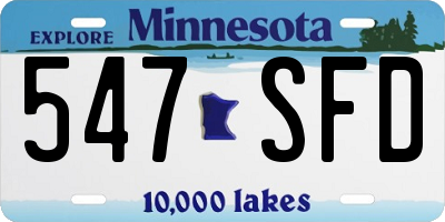 MN license plate 547SFD