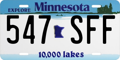 MN license plate 547SFF