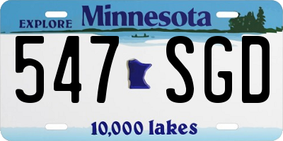 MN license plate 547SGD