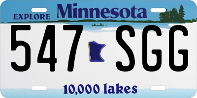 MN license plate 547SGG