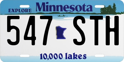 MN license plate 547STH