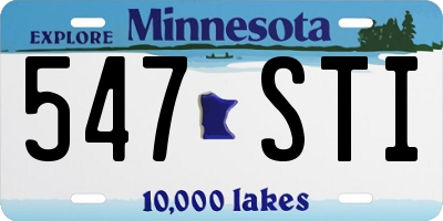 MN license plate 547STI